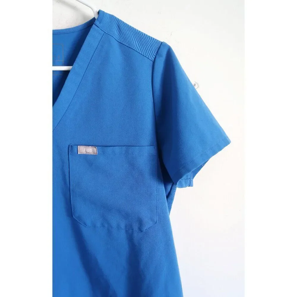FIGS Blue V-Neck Scrub Top - Size Small - Picture 3 of 8